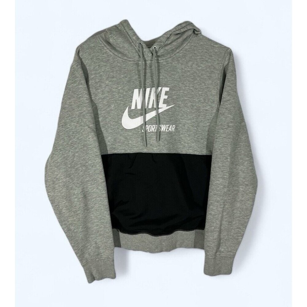Nike Sportswear Heritage Pullover Hoodie Men's SMALL Gray Fleece